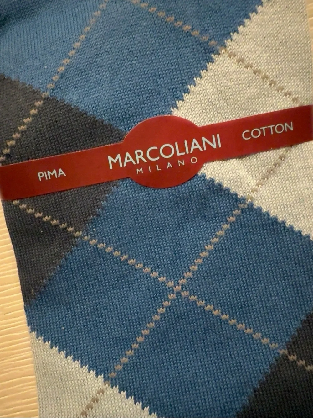 Marcoliani Milano Luxury Pima Cotton Argyle Dress Socks 2 Pair Set NWT